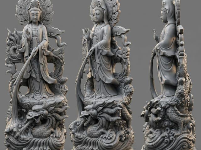 Lắp đặt tượng 1m2 quan âm
