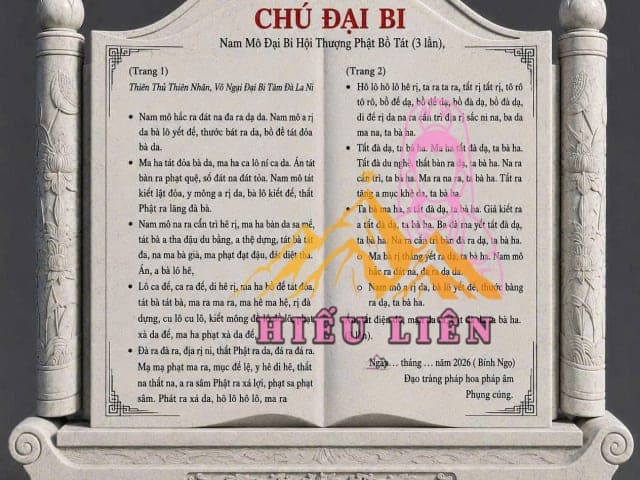 Gia công chú đại bi bằng đá